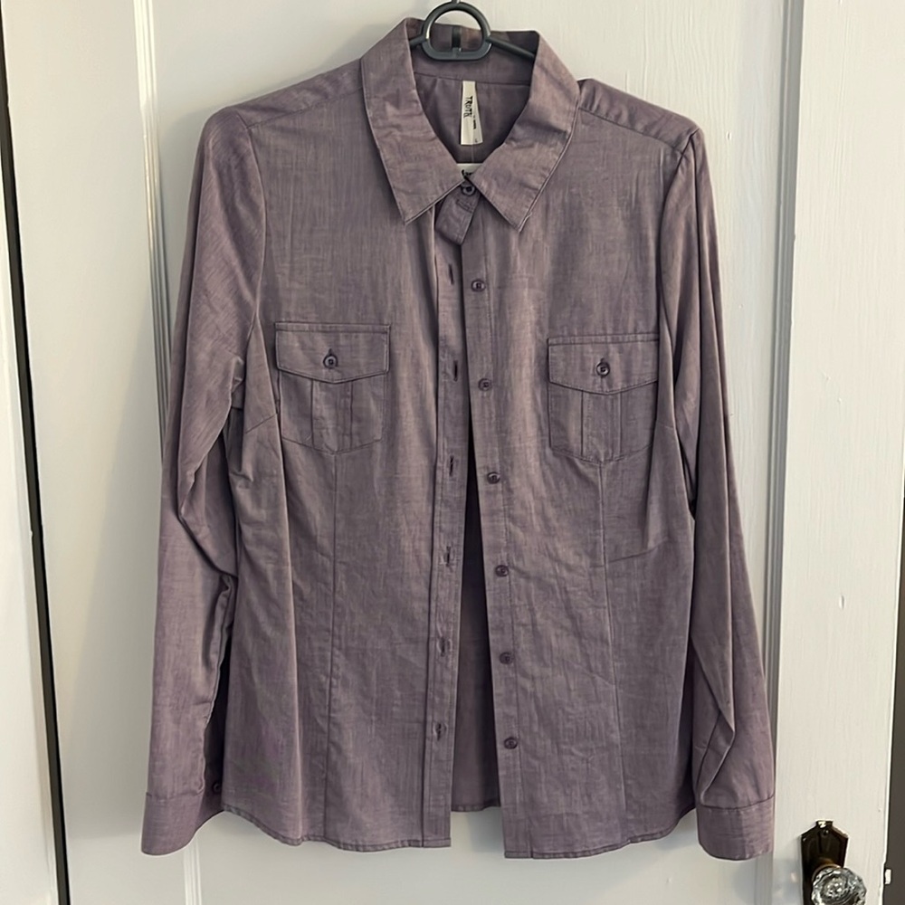 Purple button down